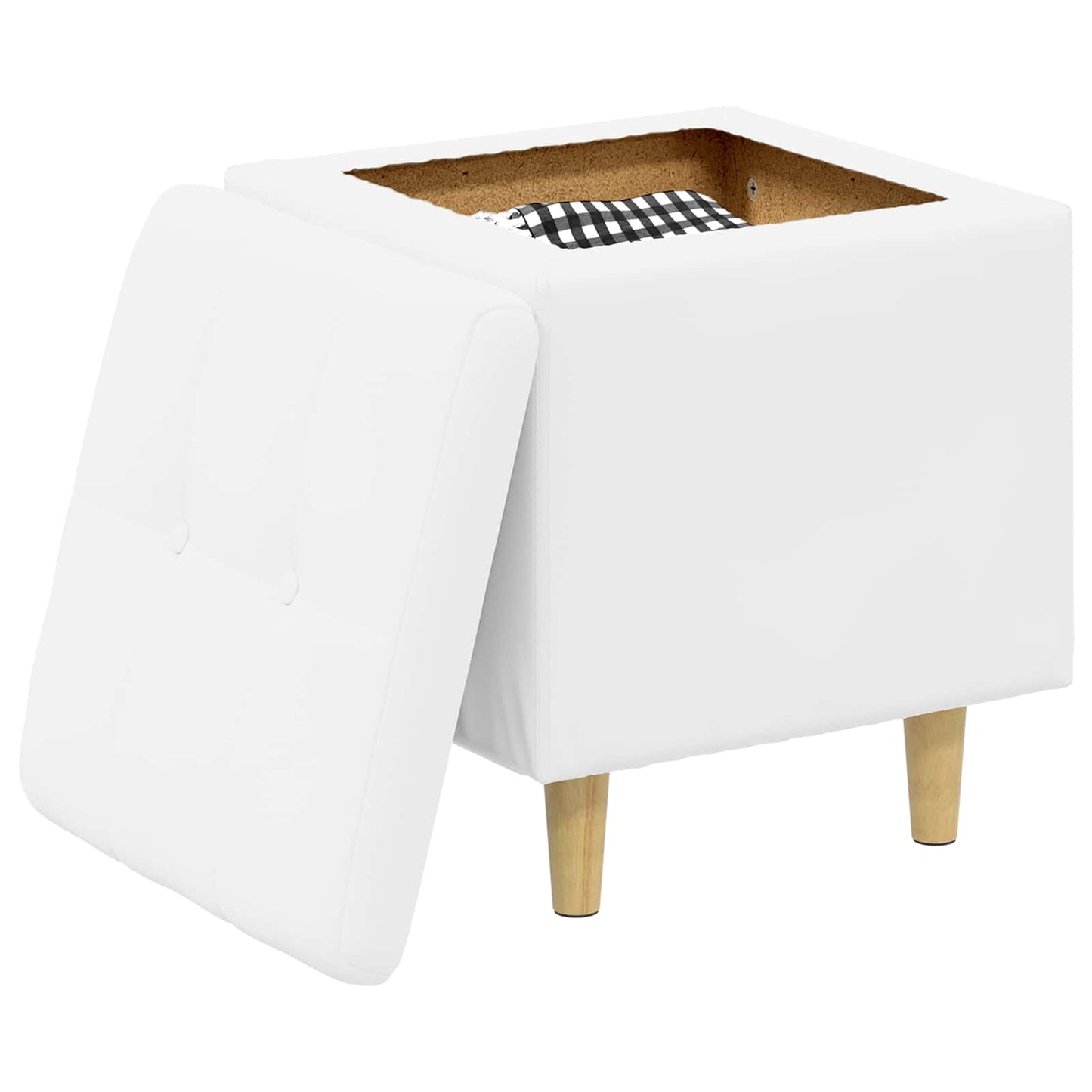 vidaXL Οθωμανικό αποθήκευσης Λευκός 40 x 40 x 45 cm Τεχνητό δέρμα