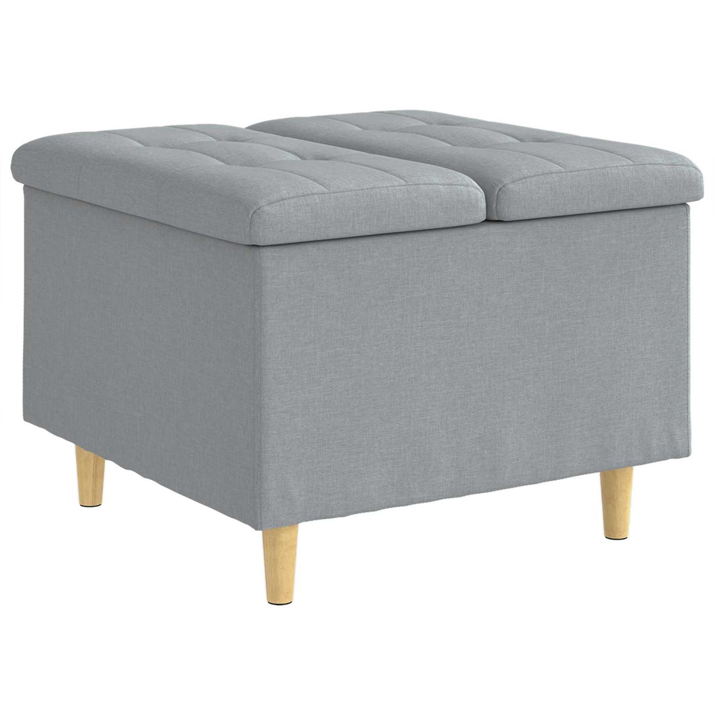 vidaXL Οθωμανικό αποθήκευσης Ανοιχτό γκρι 60 x 60 x 45 cm ύφασμα