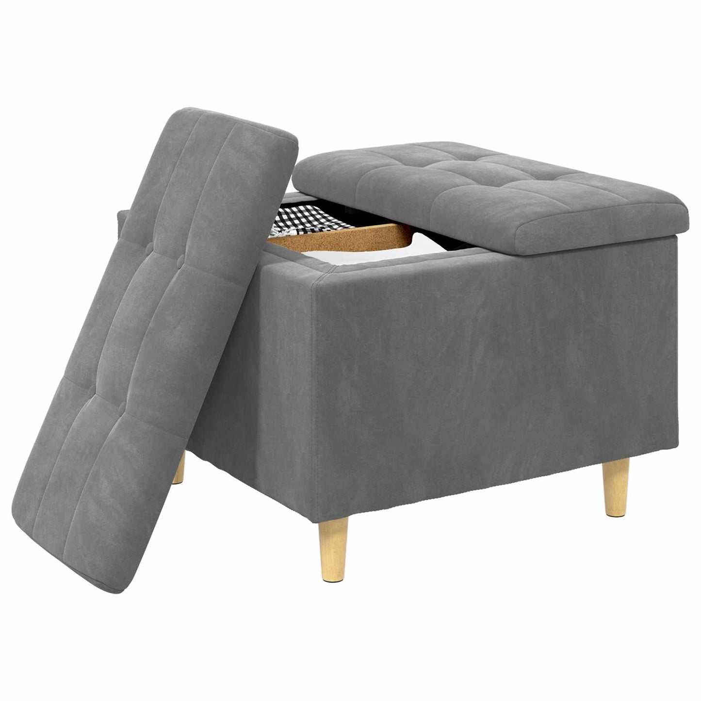 vidaXL Οθωμανικό αποθήκευσης Σκούρο Γκρι 60 x 60 x 45 cm Βελούδο