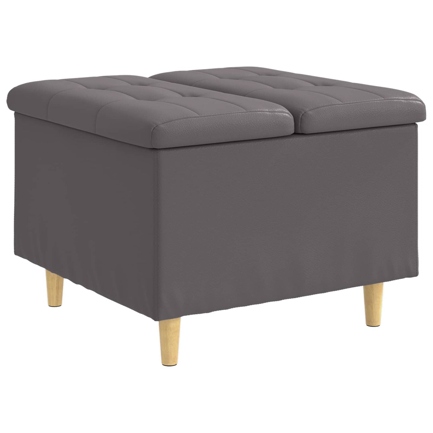 vidaXL Οθωμανικό αποθήκευσης Γκρι 60 x 60 x 45 cm Τεχνητό δέρμα