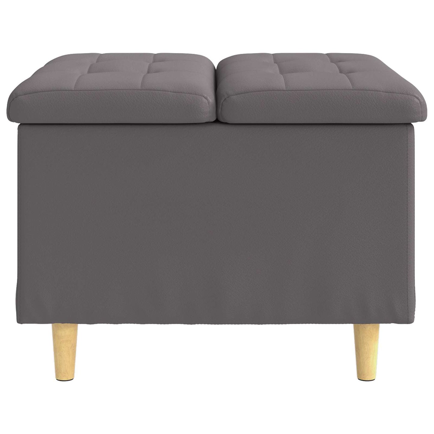 vidaXL Οθωμανικό αποθήκευσης Γκρι 60 x 60 x 45 cm Τεχνητό δέρμα