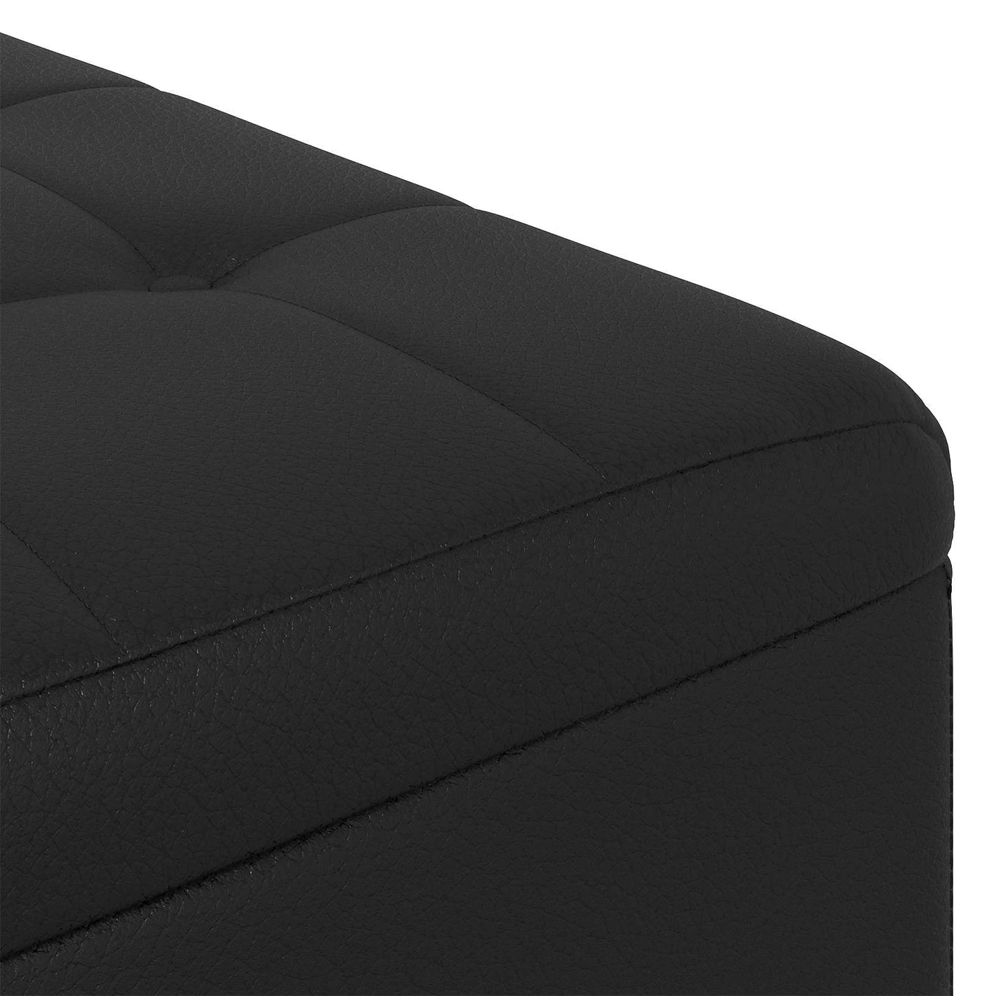 vidaXL Οθωμανικό αποθήκευσης Μαύρο 60 x 60 x 45 cm Τεχνητό δέρμα