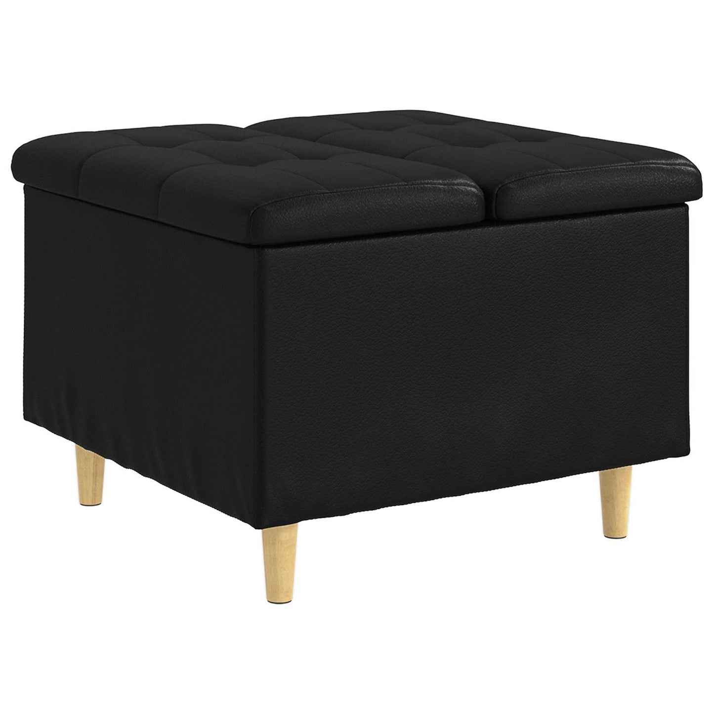 vidaXL Οθωμανικό αποθήκευσης Μαύρο 60 x 60 x 45 cm Τεχνητό δέρμα