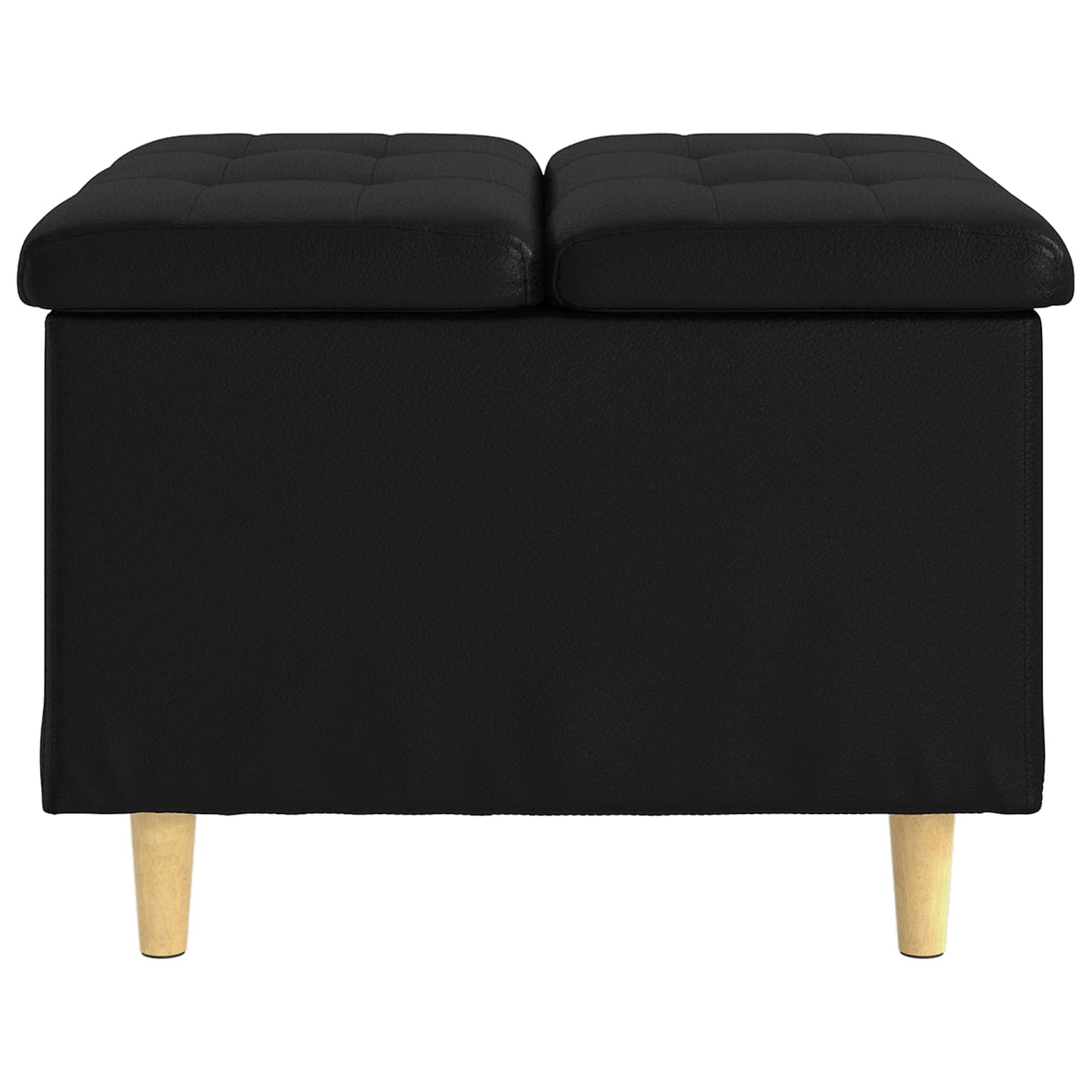 vidaXL Οθωμανικό αποθήκευσης Μαύρο 60 x 60 x 45 cm Τεχνητό δέρμα