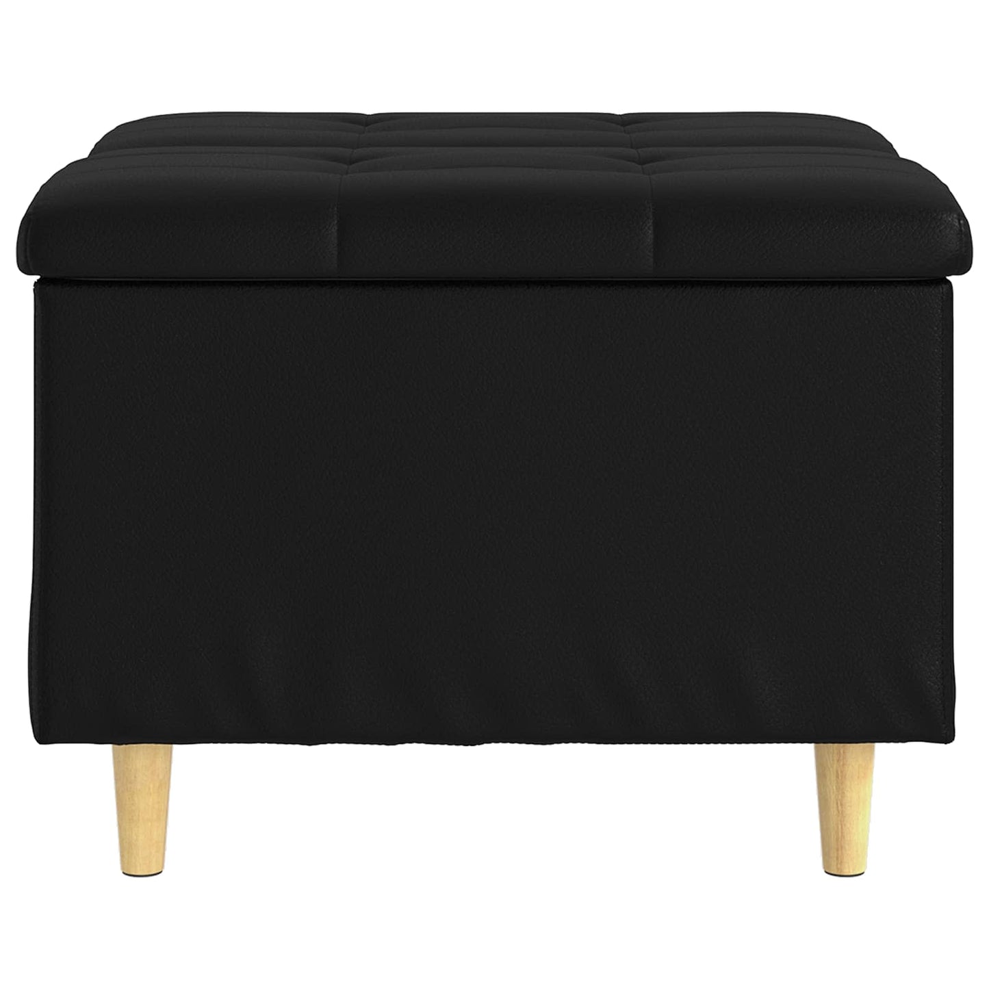 vidaXL Οθωμανικό αποθήκευσης Μαύρο 60 x 60 x 45 cm Τεχνητό δέρμα