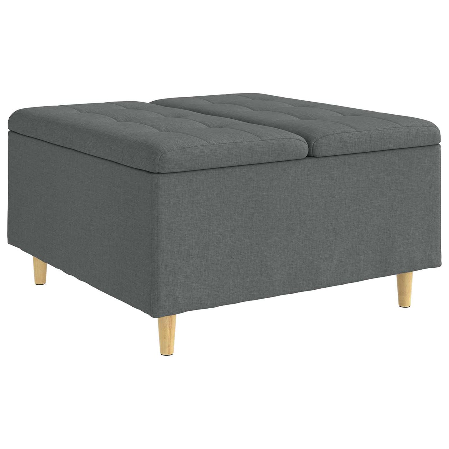 vidaXL Οθωμανικό αποθήκευσης Σκούρο Γκρι 80 x 80 x 45 cm ύφασμα