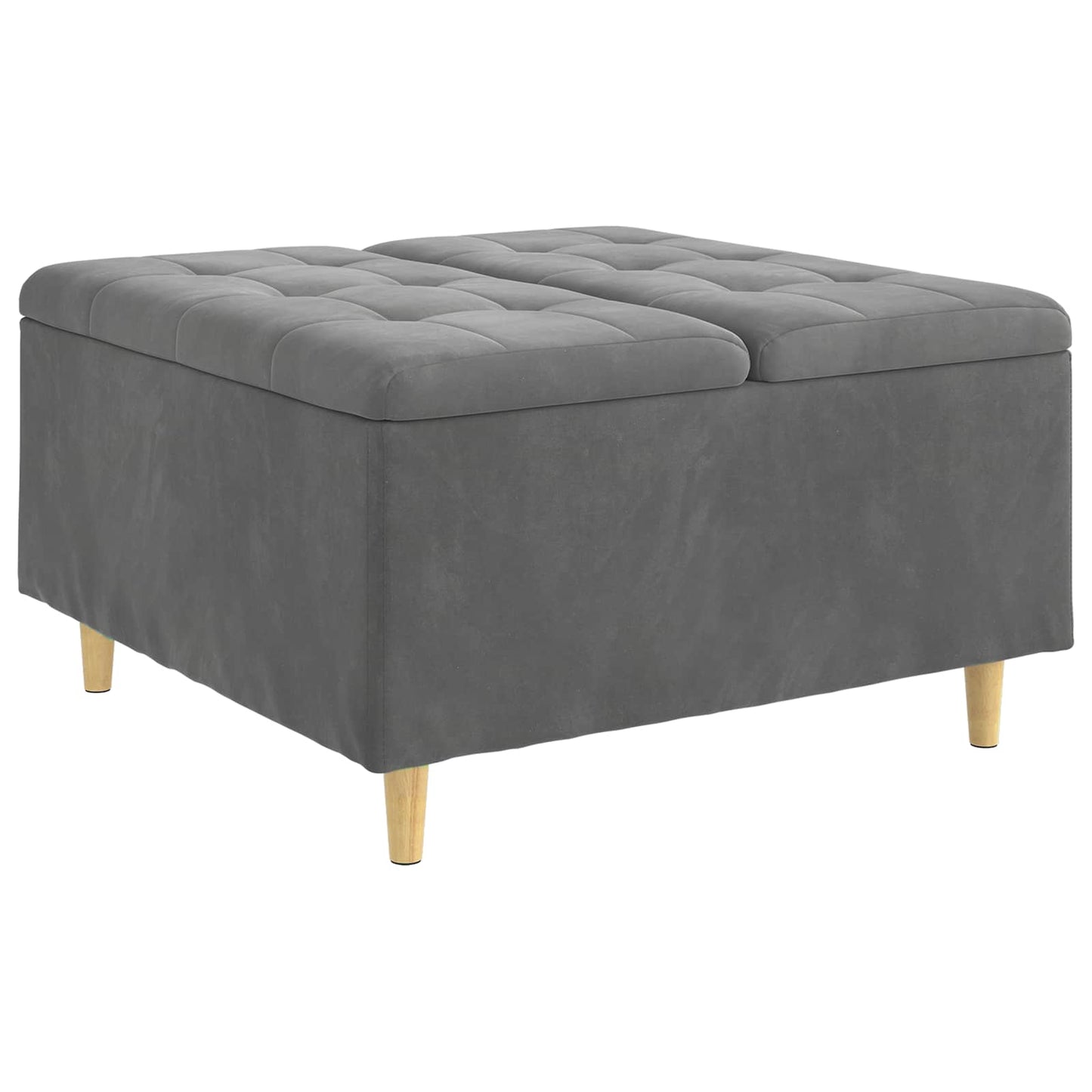 vidaXL Οθωμανικό αποθήκευσης Σκούρο Γκρι 80 x 80 x 45 cm Βελούδο