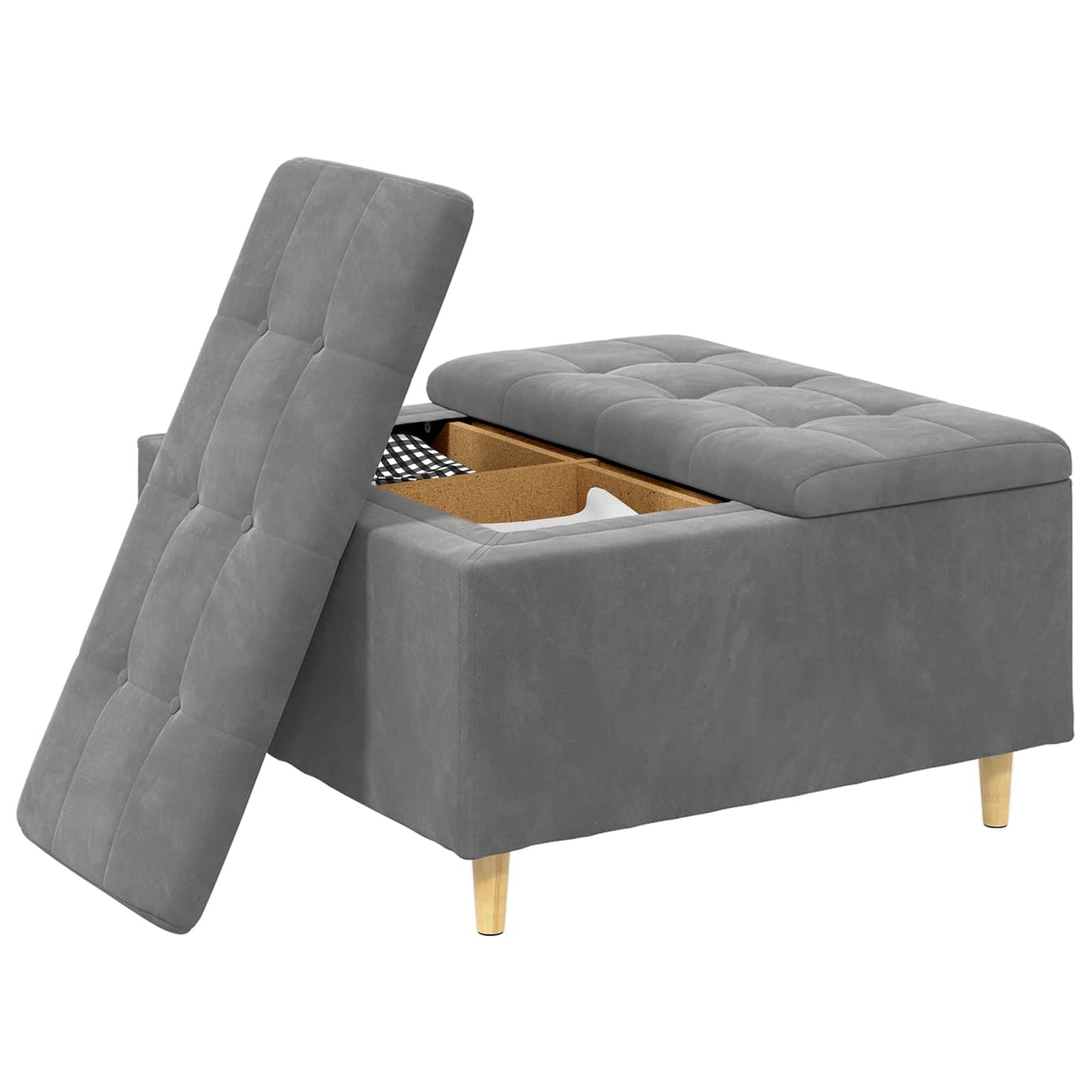 vidaXL Οθωμανικό αποθήκευσης Σκούρο Γκρι 80 x 80 x 45 cm Βελούδο