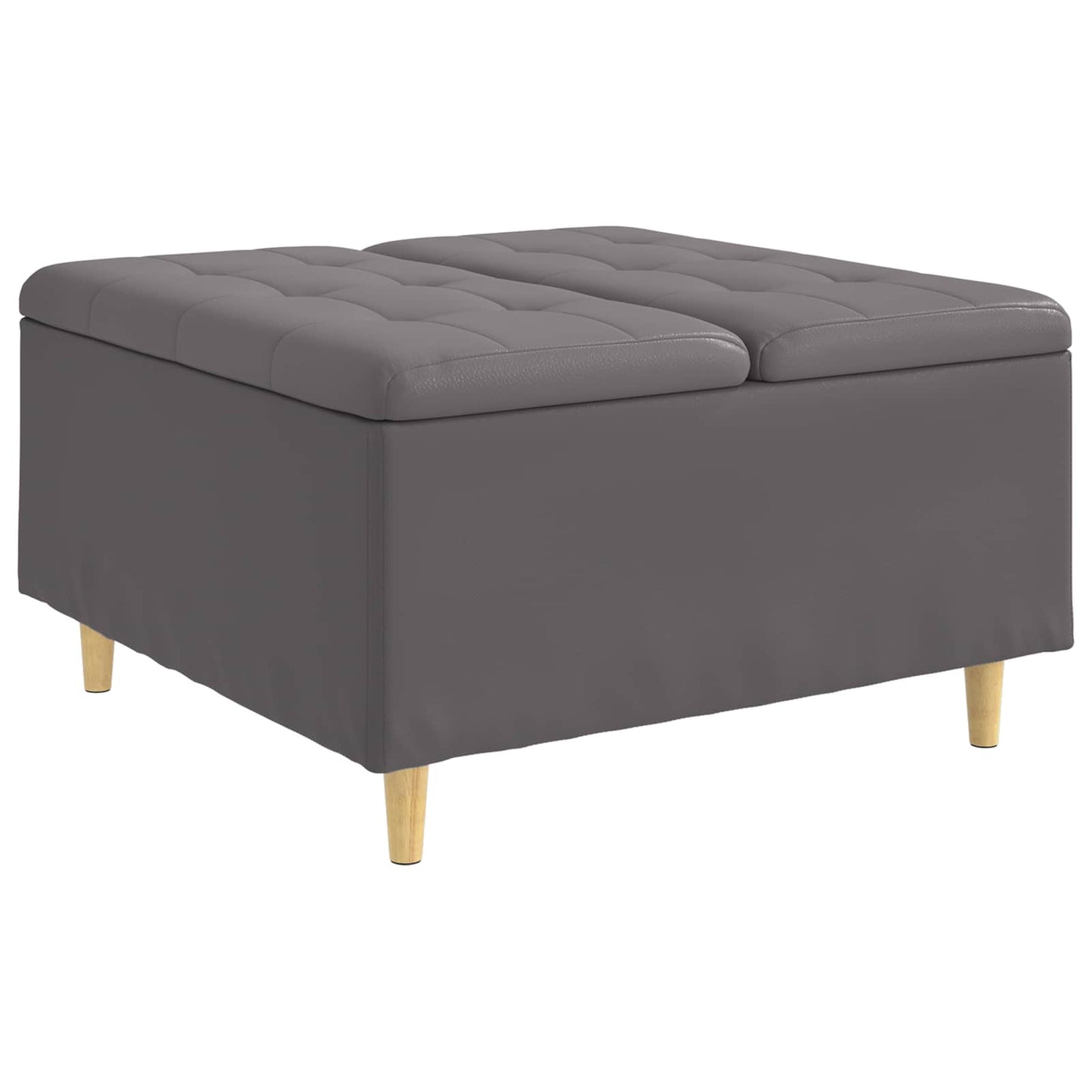 vidaXL Οθωμανικό αποθήκευσης Γκρι 80 x 80 x 45 cm Τεχνητό δέρμα