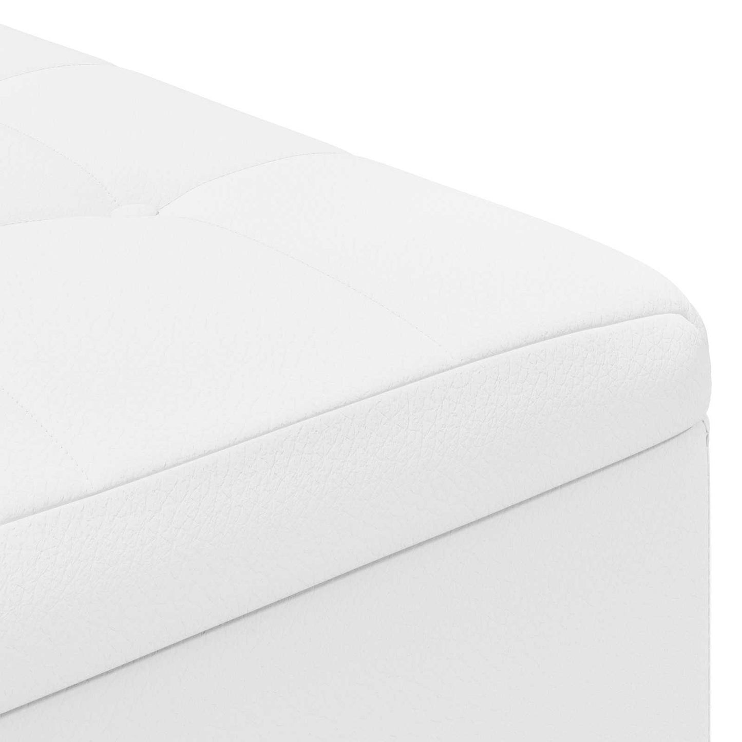 vidaXL Οθωμανικό αποθήκευσης Λευκός 80 x 80 x 45 cm Τεχνητό δέρμα