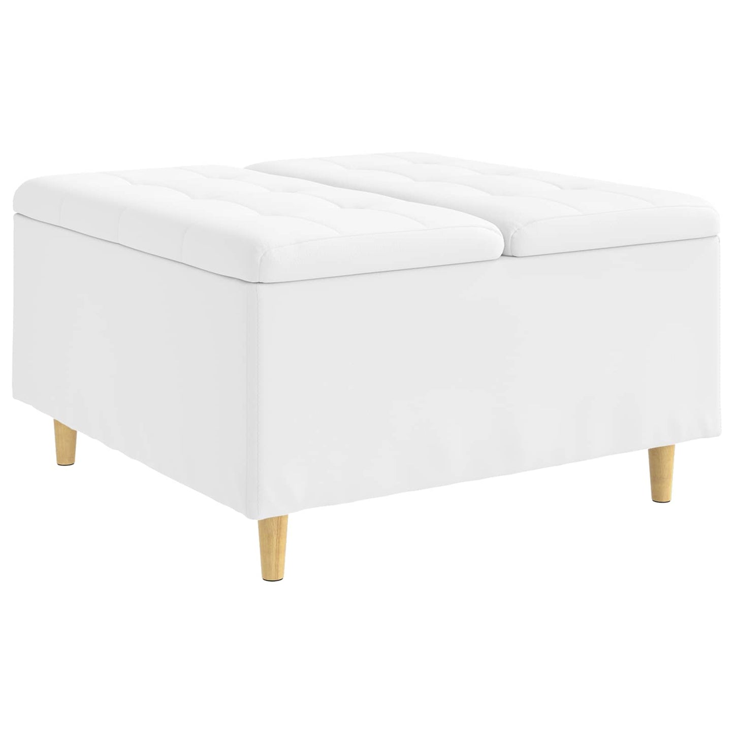 vidaXL Οθωμανικό αποθήκευσης Λευκός 80 x 80 x 45 cm Τεχνητό δέρμα