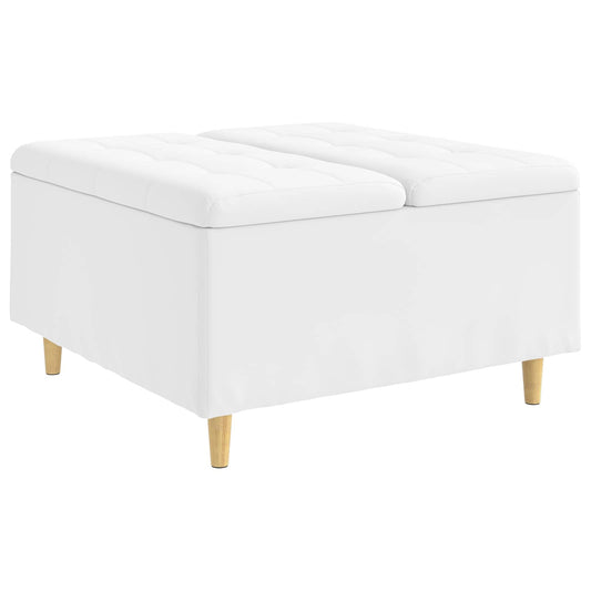 vidaXL Οθωμανικό αποθήκευσης Λευκός 80 x 80 x 45 cm Τεχνητό δέρμα