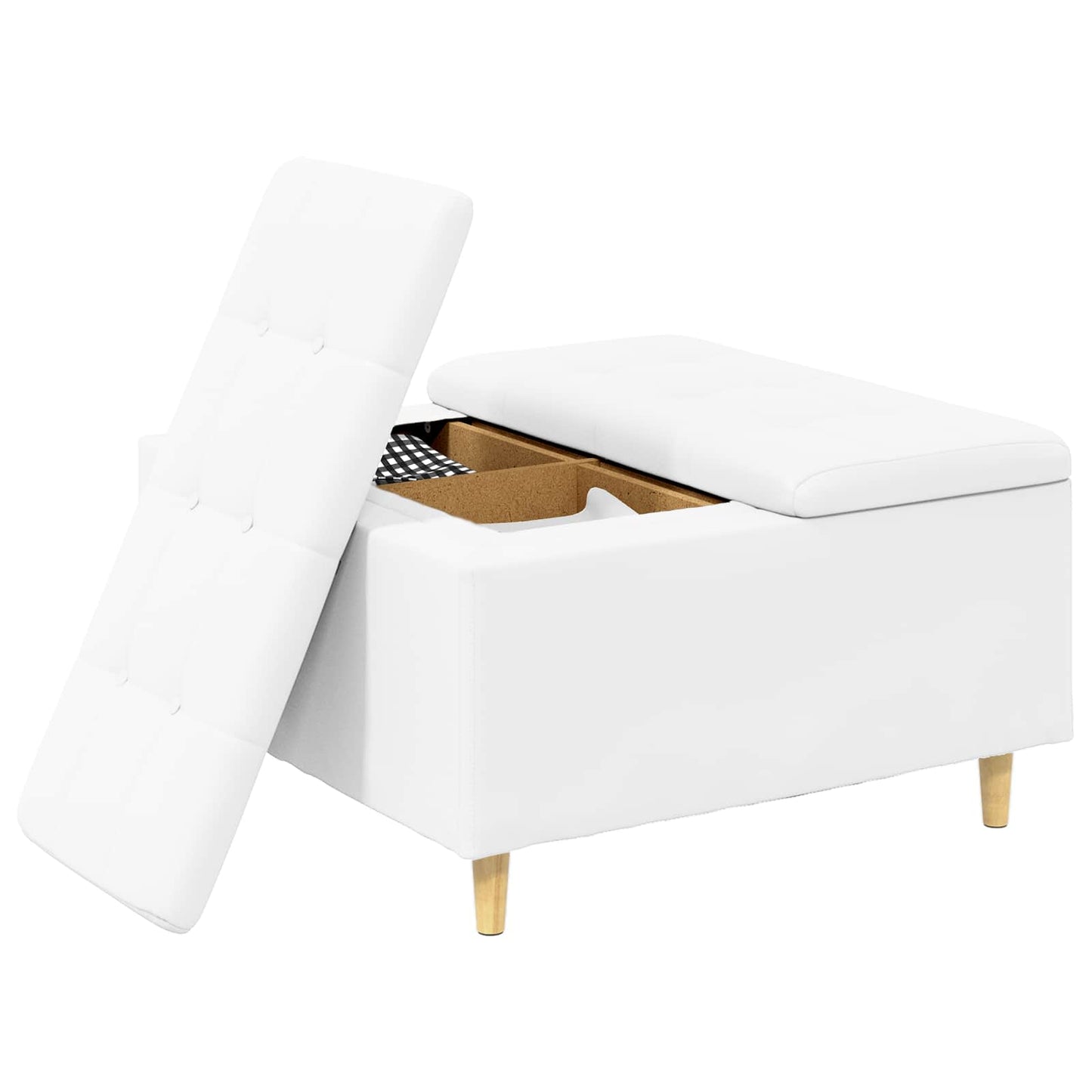 vidaXL Οθωμανικό αποθήκευσης Λευκός 80 x 80 x 45 cm Τεχνητό δέρμα