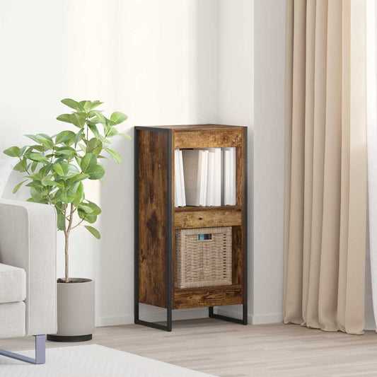 vidaXL Βιβλιοθήκη Καπνιστό Δρύς 80 x 30 x 155 εκ Επεξεργασμένο ξύλο