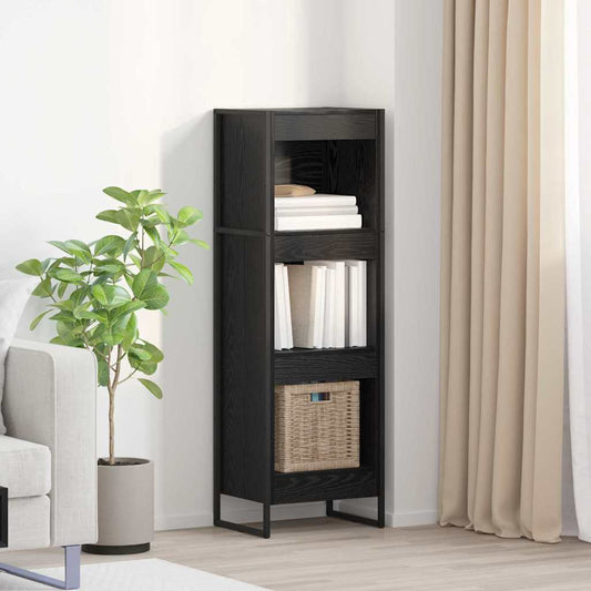 vidaXL Βιβλιοθήκη Μαύρη Οξυά 80 x 30 x 155 εκ Επεξεργασμένο ξύλο