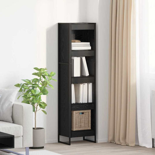 vidaXL Βιβλιοθήκη Μαύρη Οξυά 80 x 30 x 155 εκ Επεξεργασμένο ξύλο