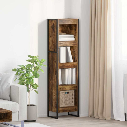 vidaXL Βιβλιοθήκη Καπνιστό Δρύς 80 x 30 x 155 εκ Επεξεργασμένο ξύλο