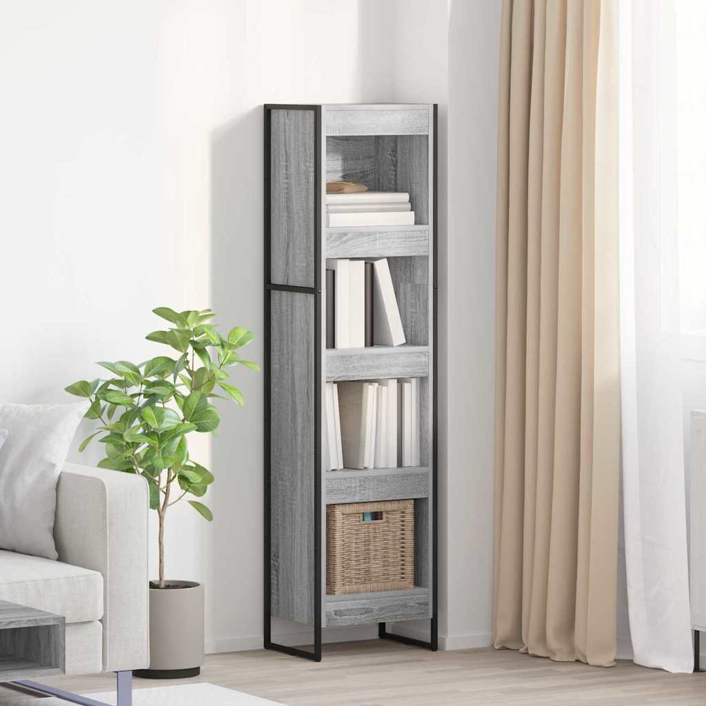 vidaXL Βιβλιοθήκη Γκρίζο Σονομα 80 x 30 x 155 εκ Επεξεργασμένο ξύλο