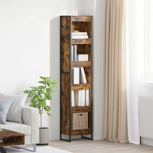 vidaXL Βιβλιοθήκη Καπνιστό Δρύς 80 x 30 x 155 εκ Επεξεργασμένο ξύλο