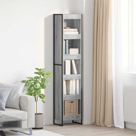 vidaXL Βιβλιοθήκη Γκρίζο Σονομα 80 x 30 x 155 εκ Επεξεργασμένο ξύλο