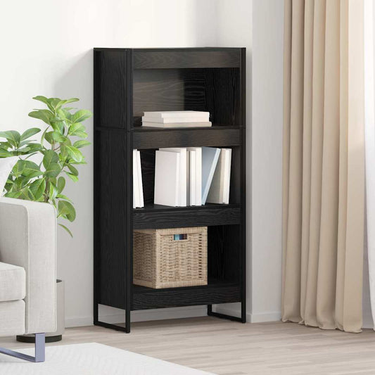 vidaXL Βιβλιοθήκη Μαύρη Οξυά 80 x 30 x 155 εκ Επεξεργασμένο ξύλο