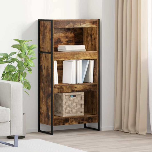 vidaXL Βιβλιοθήκη Καπνιστό Δρύς 80 x 30 x 155 εκ Επεξεργασμένο ξύλο