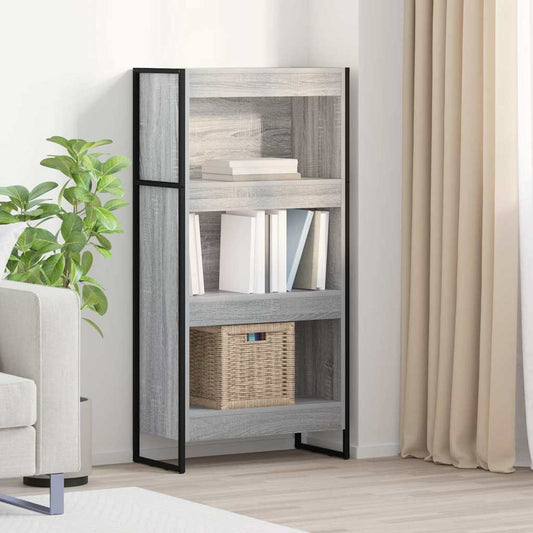 vidaXL Βιβλιοθήκη Γκρίζο Σονομα 80 x 30 x 155 εκ Επεξεργασμένο ξύλο