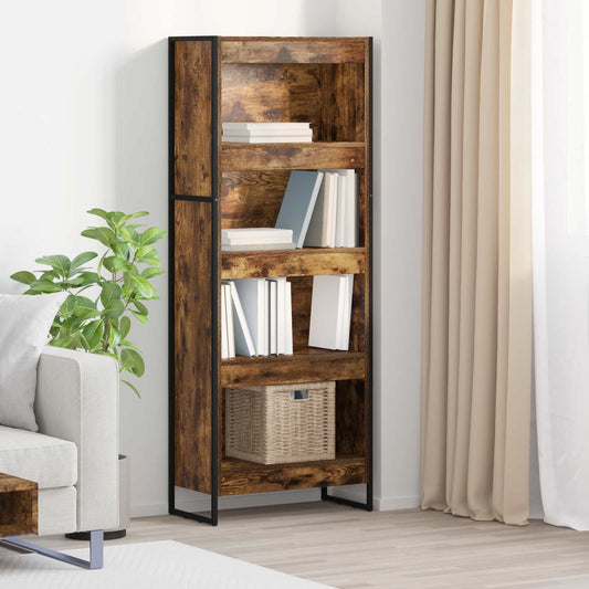 vidaXL Βιβλιοθήκη Καπνιστό Δρύς 80 x 30 x 155 εκ Επεξεργασμένο ξύλο