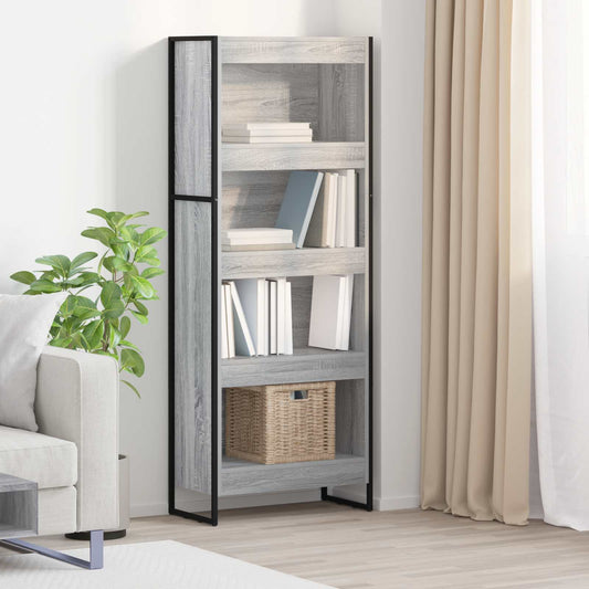 vidaXL Βιβλιοθήκη Γκρίζο Σονομα 80 x 30 x 155 εκ Επεξεργασμένο ξύλο