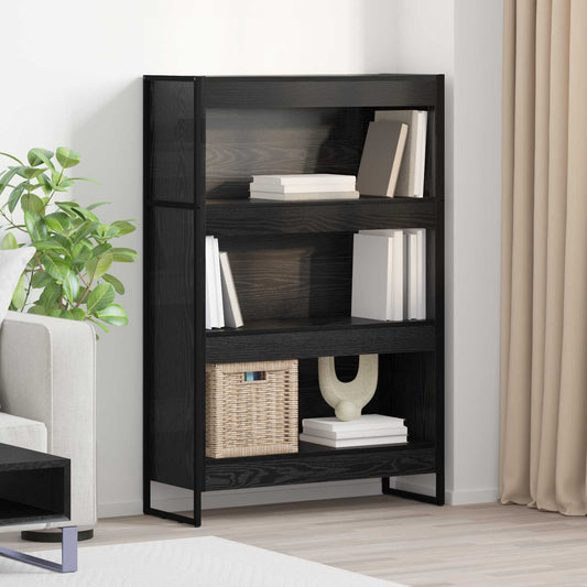 vidaXL Βιβλιοθήκη Μαύρη Οξυά 80 x 30 x 155 εκ Επεξεργασμένο ξύλο