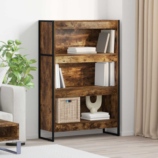 vidaXL Βιβλιοθήκη Καπνιστό Δρύς 80 x 30 x 155 εκ Επεξεργασμένο ξύλο