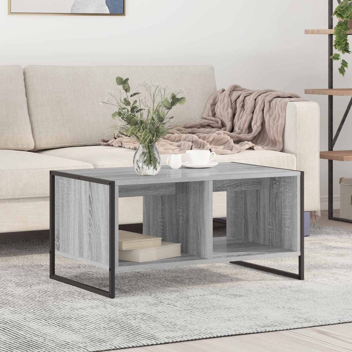 vidaXL Τραπεζάκι σαλονιού Γκρίζο Σονομα 80 x 50 x 40 cm
