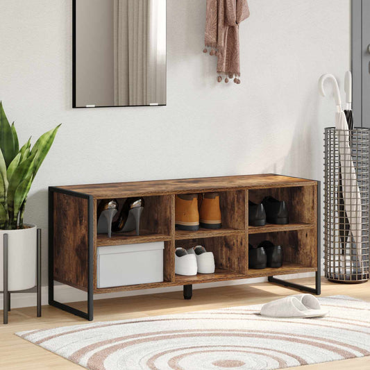 vidaXL Ντουλάπα Παπουτσιών Καπνιστό Δρύς 100 x 35 x 44 εκ.