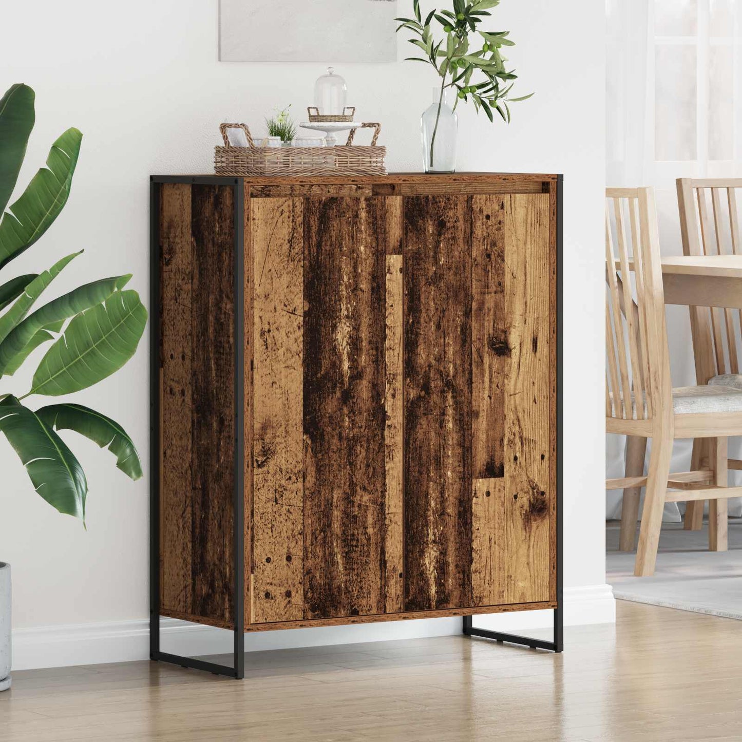 vidaXL Ντουλάπα Παπουτσιών με αποθήκευση Παλιό Ξύλο 79 x 36 x 100 εκ.