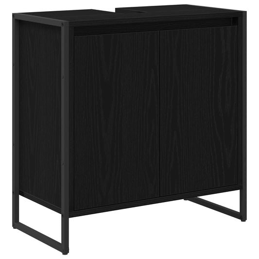 vidaXL Ντουλάπι Μπάνιου Μαύρη Οξυά 60 x 30 x 60 cm Επεξεργασμένο ξύλο