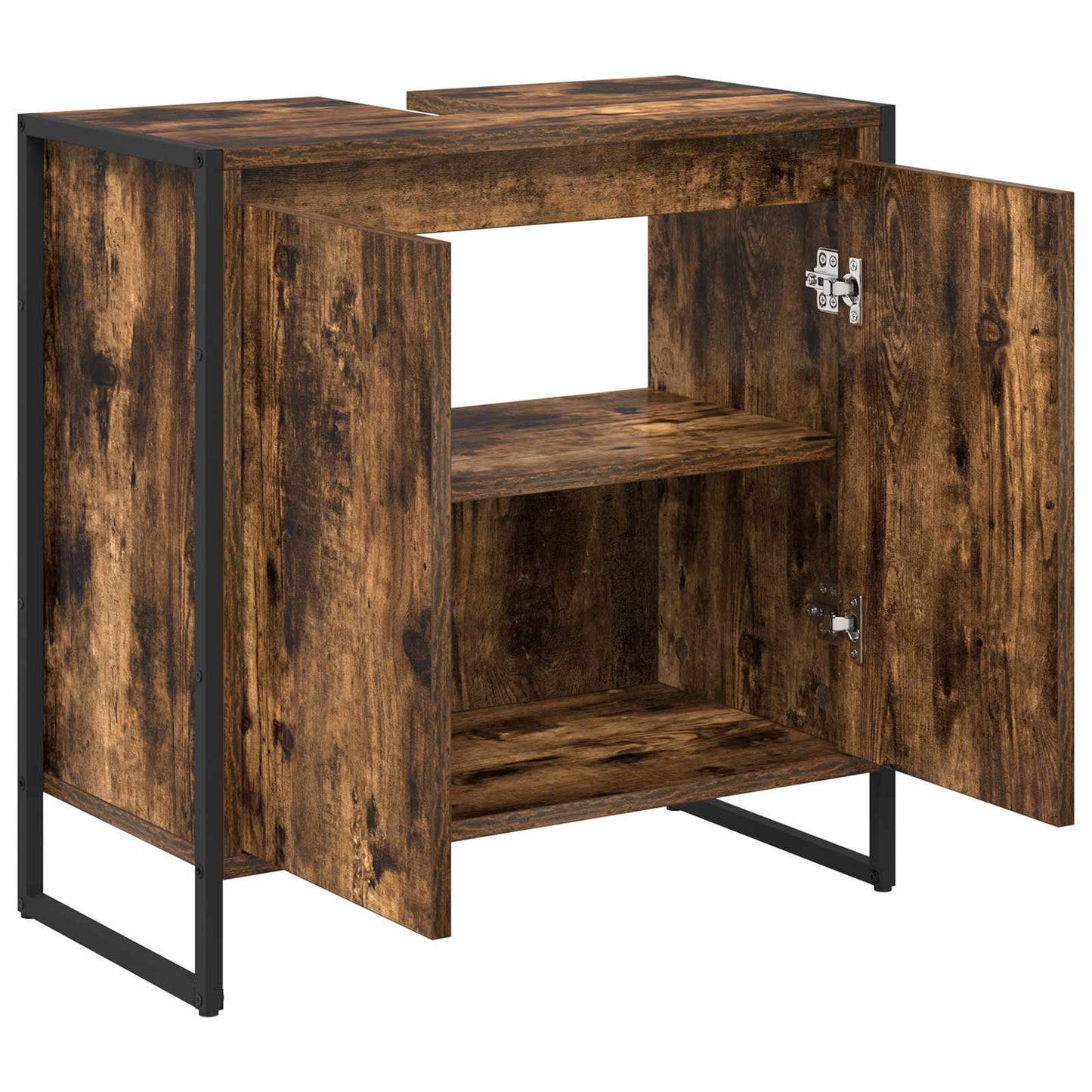 vidaXL Ντουλάπι Μπάνιου με αποθήκευση Καπνιστό Δρύς 60 x 30 x 60 cm