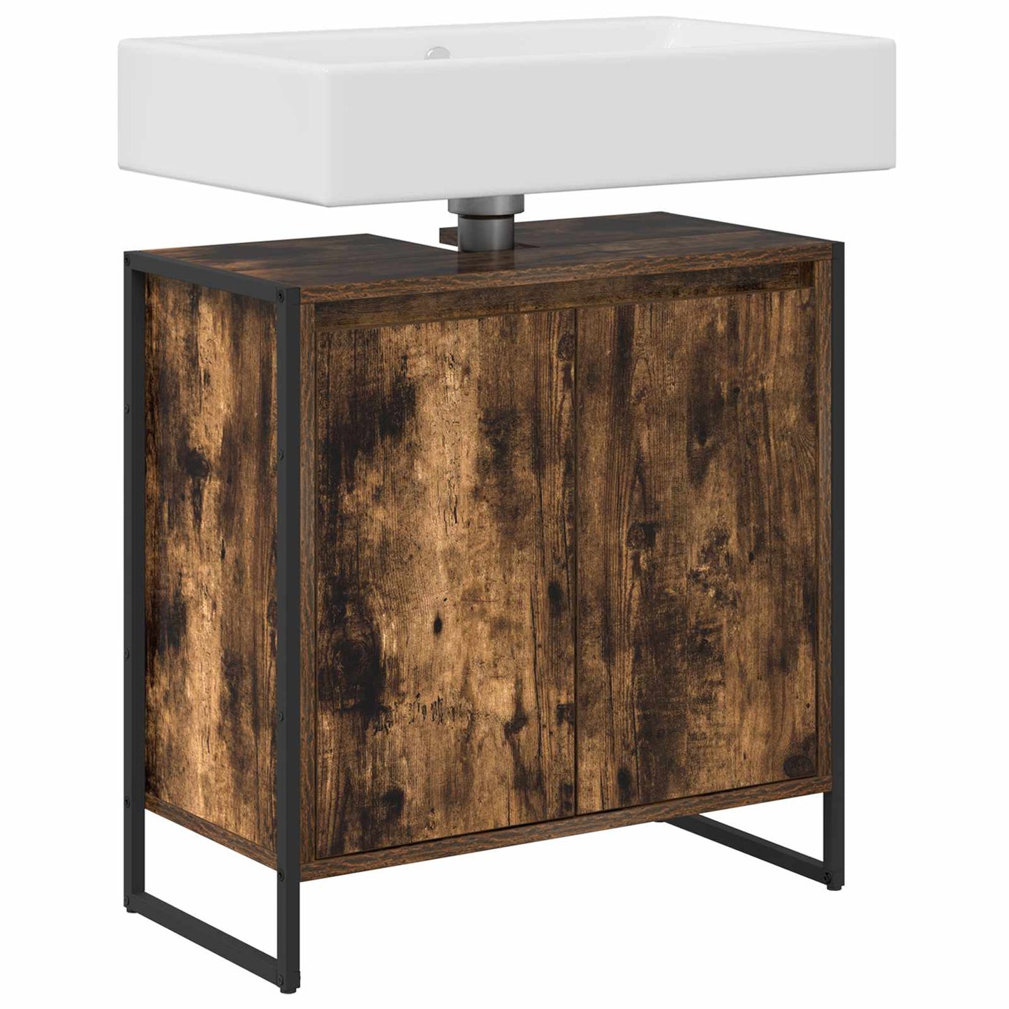 vidaXL Ντουλάπι Μπάνιου με αποθήκευση Καπνιστό Δρύς 60 x 30 x 60 cm