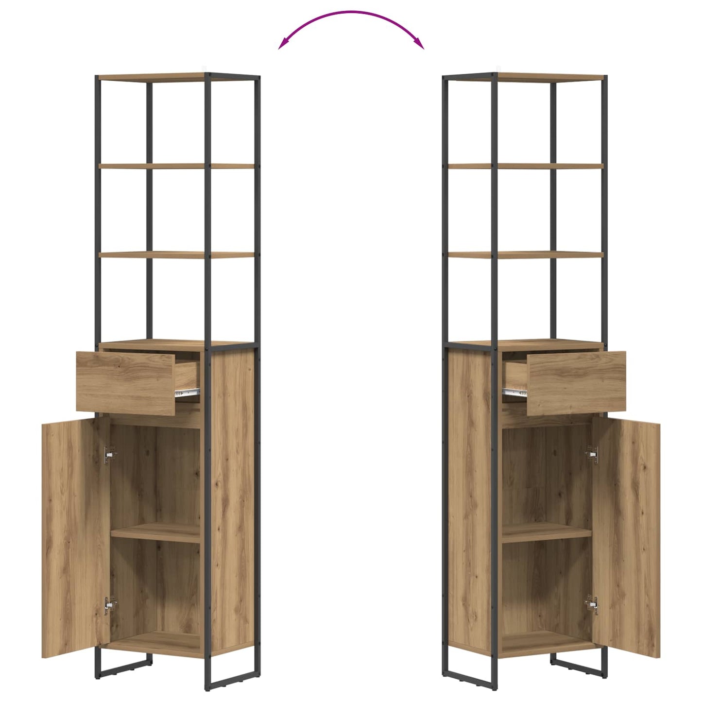 vidaXL Ντουλάπι Μπάνιου Καρυδιά Χειροποίητης Εργασίας 40 x 30 x 180 εκ