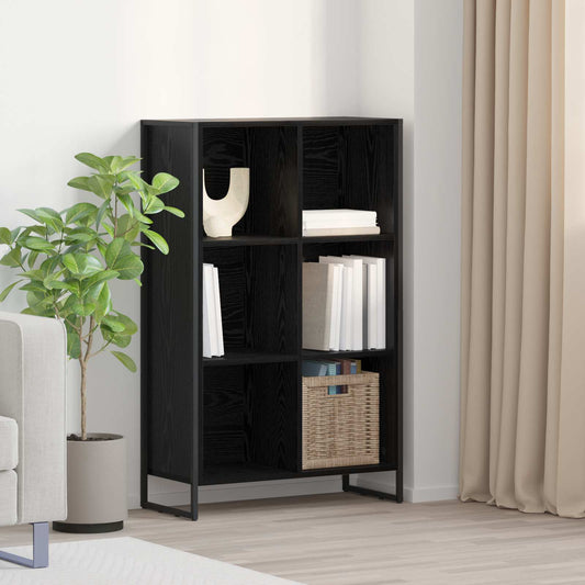 vidaXL Βιβλιοθήκη Μαύρη Οξυά 99.5 x 30 x 108.5 εκ Επεξεργασμένο ξύλο