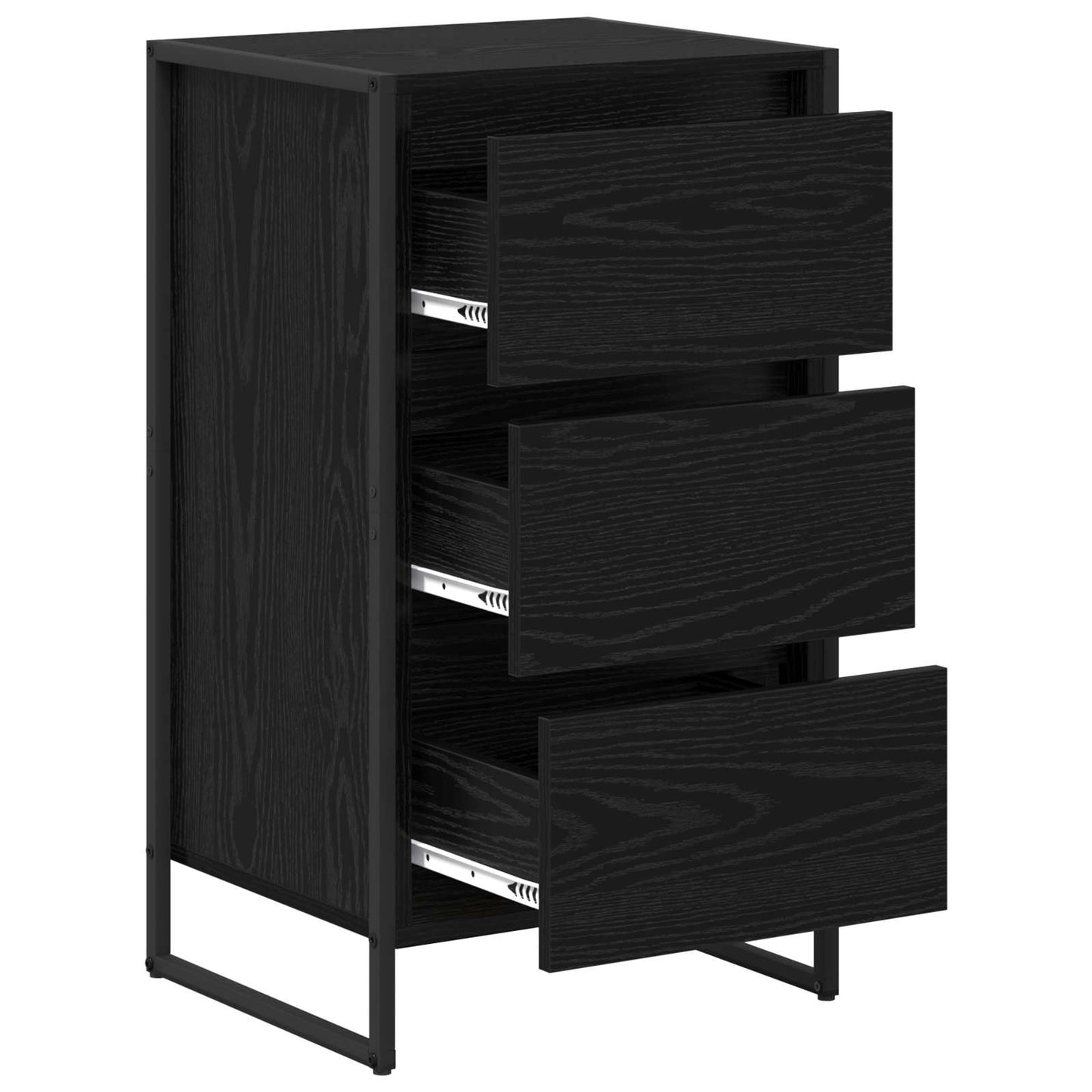 vidaXL Πλαϊνό γραφείο Μαύρη Οξυά 42 x 36 x 75.5 εκ. Επεξεργασμένο ξύλο