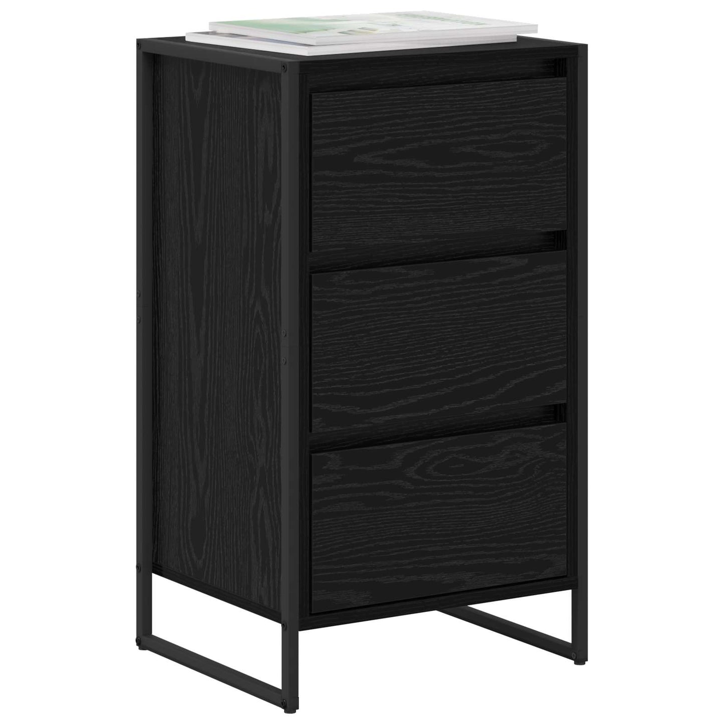 vidaXL Πλαϊνό γραφείο Μαύρη Οξυά 42 x 36 x 75.5 εκ. Επεξεργασμένο ξύλο