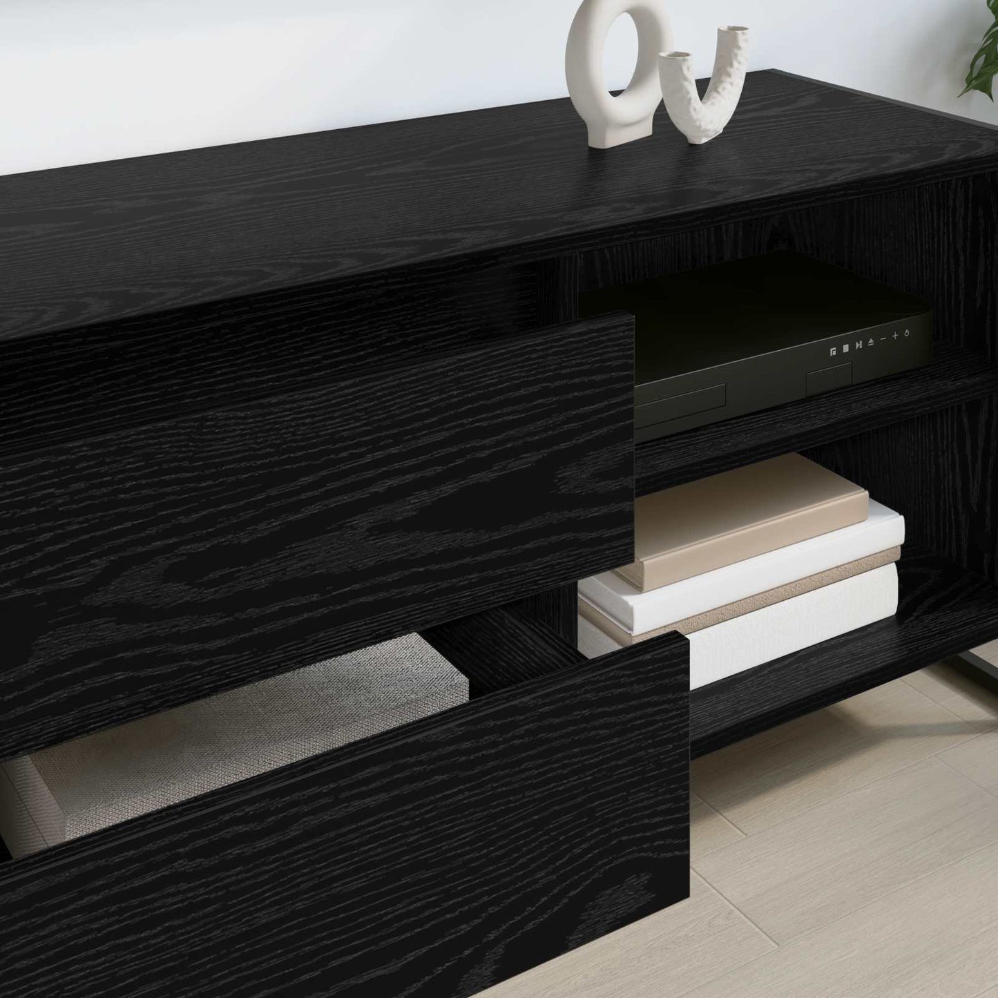 vidaXL Ντουλάπι TV Μαύρη Οξυά 100 x 36 x 49,5 εκ Επεξεργασμένο ξύλο