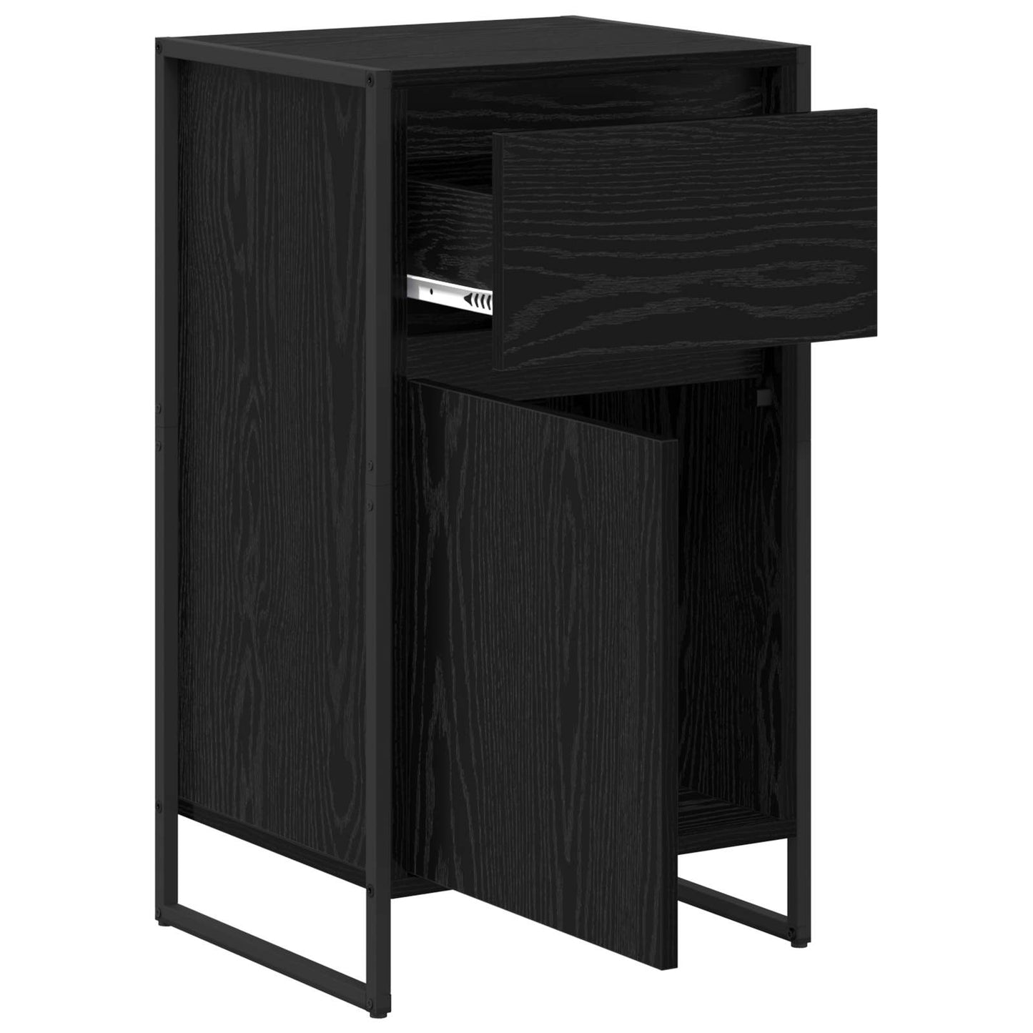 vidaXL Πλαϊνό γραφείο Μαύρη Οξυά 43 x 36 x 75,5 εκ. Επεξεργασμένο ξύλο