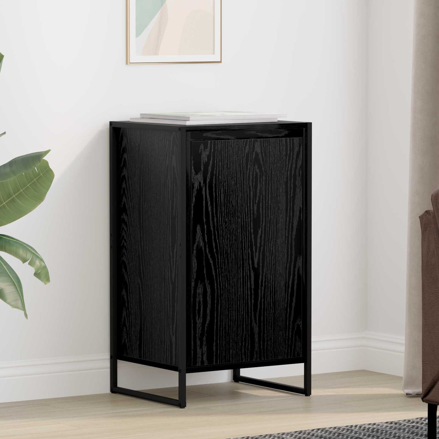 vidaXL Πλαϊνό γραφείο Μαύρη Οξυά 43 x 36 x 75,5 εκ. Επεξεργασμένο ξύλο