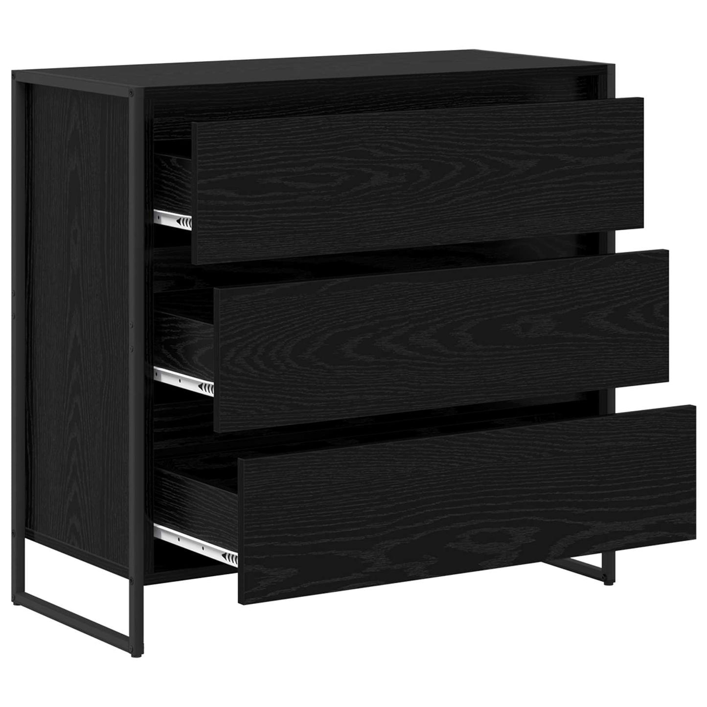 vidaXL Πλαϊνό γραφείο Μαύρη Οξυά 79 x 36 x 75.5 εκ. Επεξεργασμένο ξύλο
