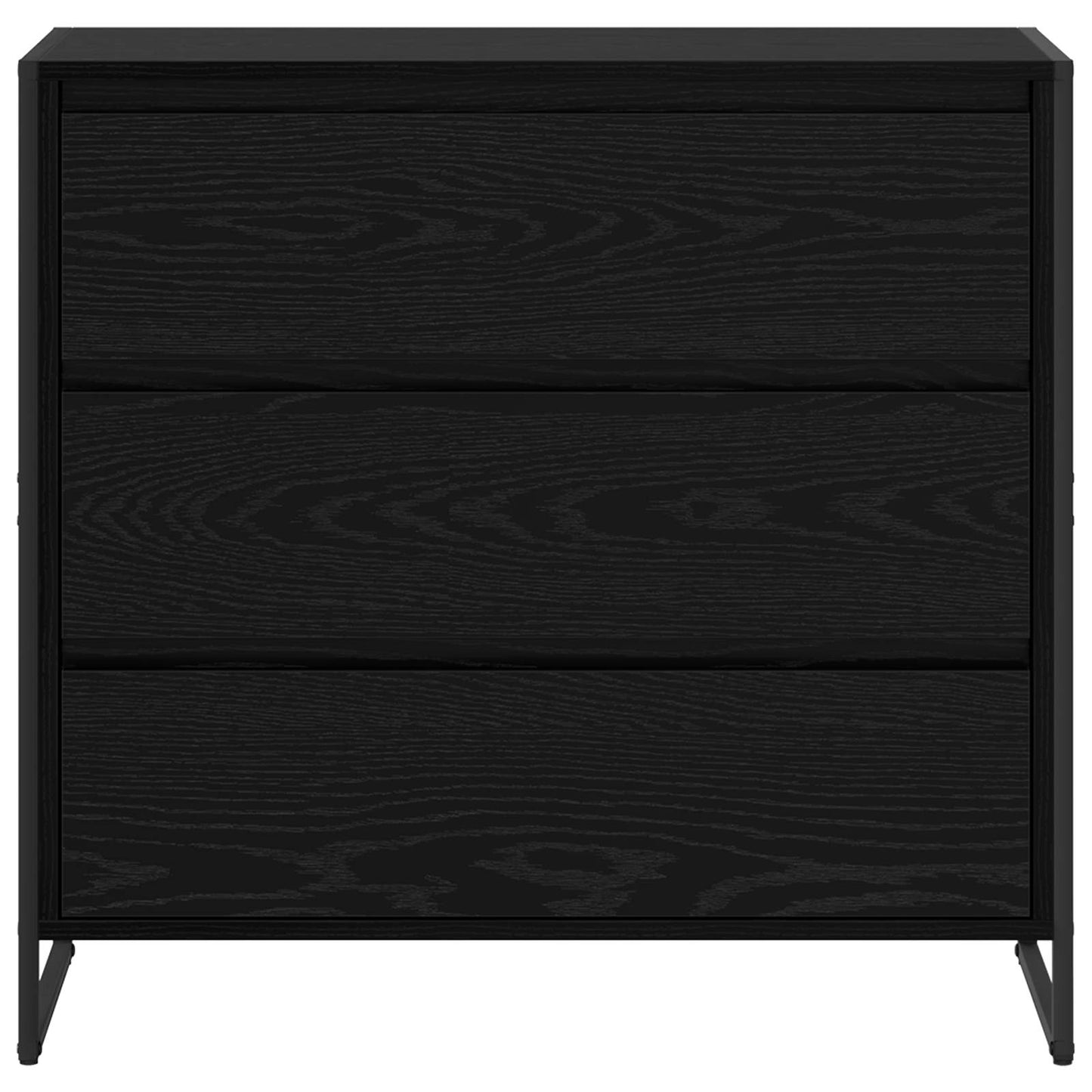 vidaXL Πλαϊνό γραφείο Μαύρη Οξυά 79 x 36 x 75.5 εκ. Επεξεργασμένο ξύλο