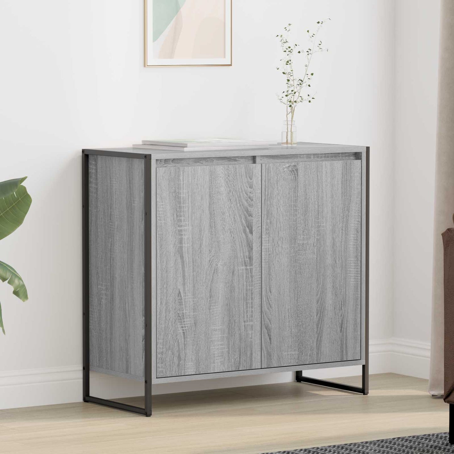vidaXL Βοηθητικό ντουλάπι Γκρίζο Σονομα 79 x 36 x 75 εκ