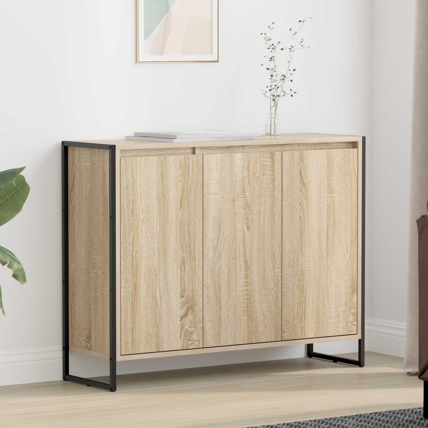 vidaXL Βοηθητικό ντουλάπι Σονόμα 96,5 x 30 x 75 εκ Επεξεργασμένο ξύλο