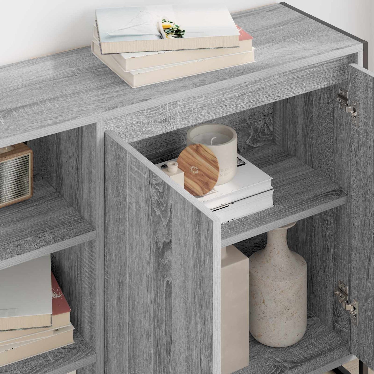 vidaXL Βοηθητικό ντουλάπι Γκρίζο Σονομα 96.5 x 30 x 75 εκ
