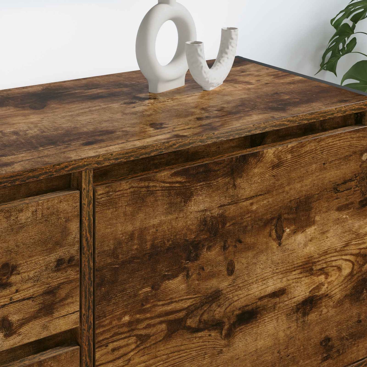 vidaXL Ντουλάπι TV Καπνιστό Δρύς 100 x 36 x 49.5 εκ Επεξεργασμένο ξύλο